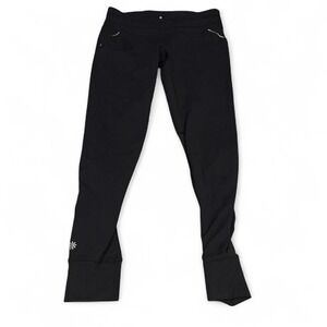 Athleta Logo Athletic Black Leggings Size MT